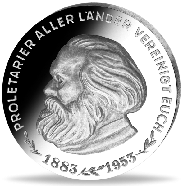 20 Mark Karl Marx Silber-Abschlag - Vorderseite Münze