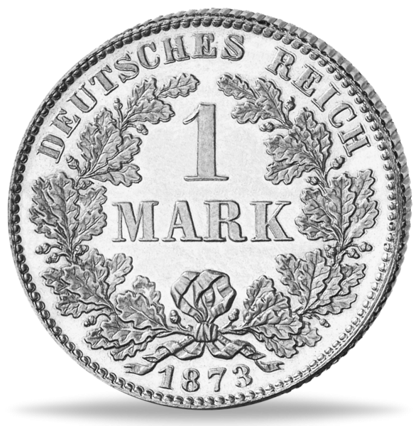 1 1 Mark - Erste Mark des Deutschen Kaiserreichs - Silber - Münze  Vorderseite