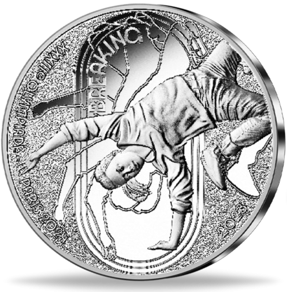 10 E Breakdance aus der Serie Olympiade Paris 2024 Silber Münzen