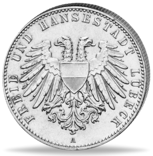 Lübeck, 2 Mark „Stadtwappen“ 1901 - Silber - Münze Vorderseite