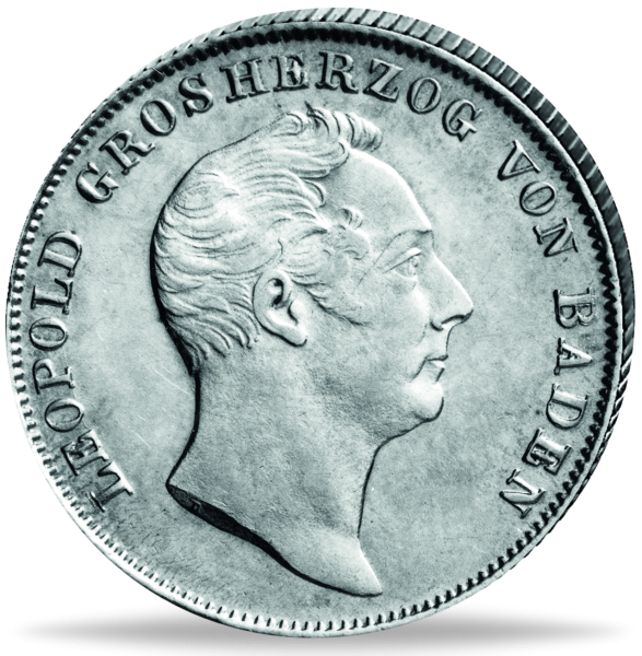 1/2 Gulden Leopold - Vorderseite historische Silbermünze