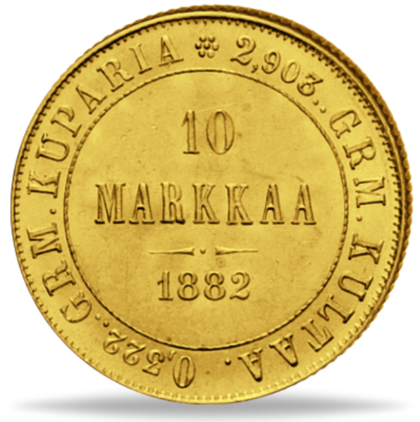 10 Markkaa 1878-1913 - Vorderseite Münze