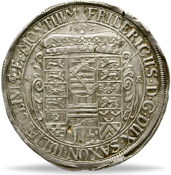 Sachsen-Gotha-Altenburg, Taler 1673, Herzog Friedrich I. Münze Vorderseite