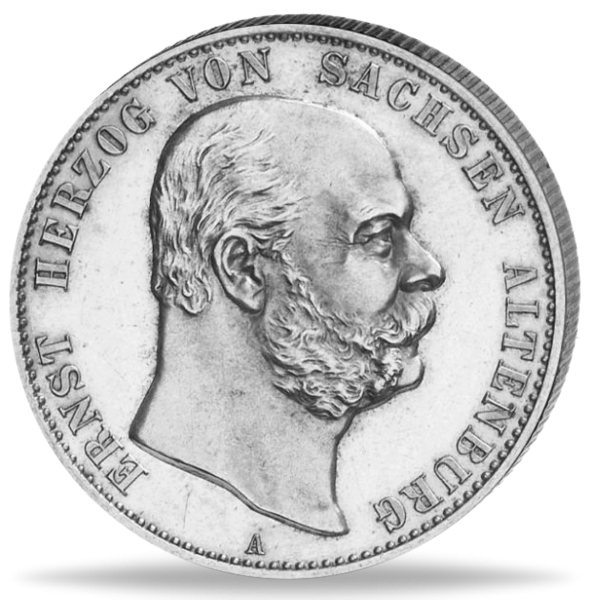 2 Mark Sachsen-Altenburg Ernst I. 1901 - Silber - Münze Vorderseite