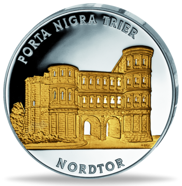 Gedenkprägung Porta Nigra Trier - Vorderseite Gedenkprägung