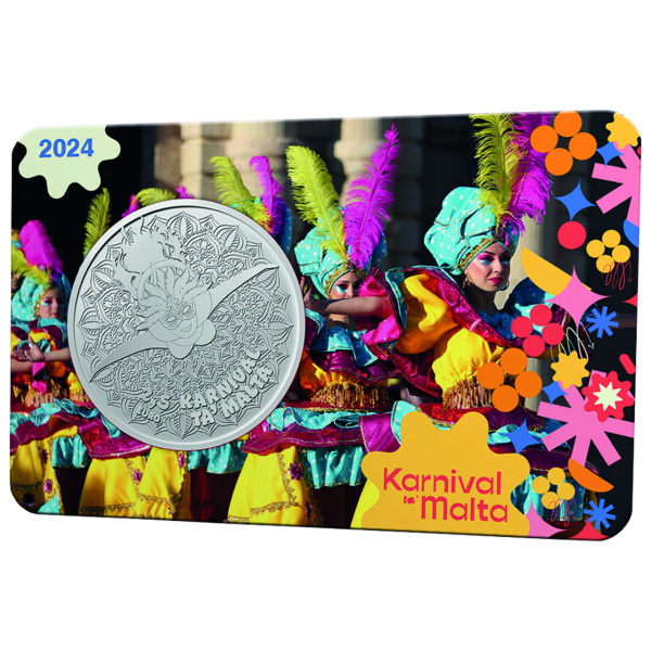 Malta, 2,5 Euro Malta-Karneval, 2024, bfr, in Coincard - Vorderseite