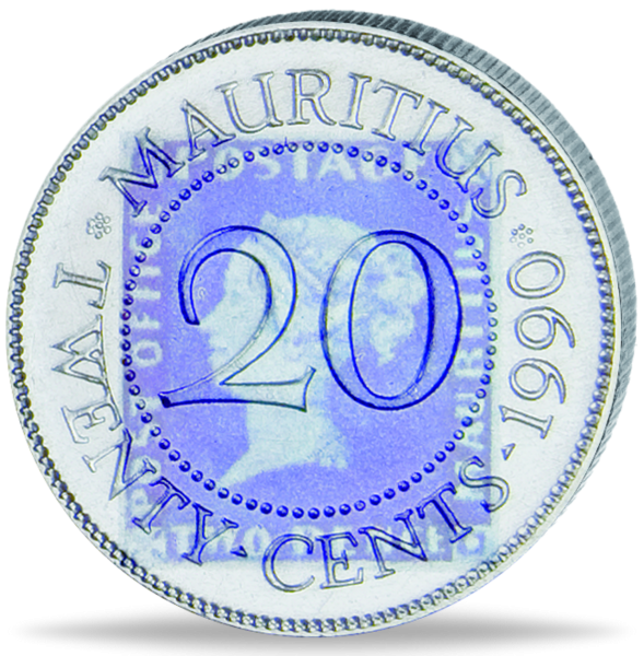 20 Cent Blaue Mauritius - Vorderseite Münze