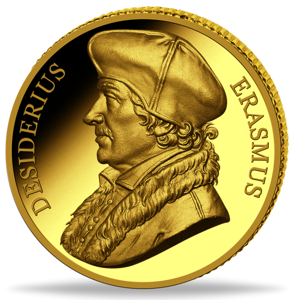 Gold-Gedenkprägung Erasmus von Rotterdam - Vorderseite