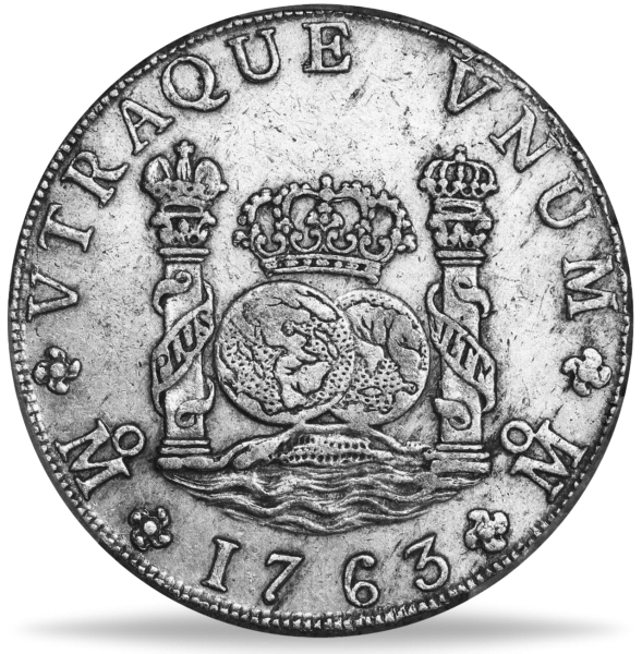 8 Reales Mexiko Weltkugel - Münze Vorderseite