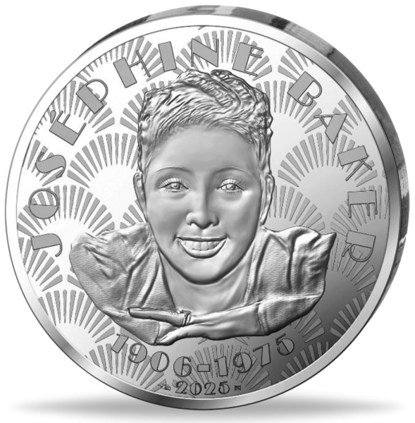 10 Euro Josephine Baker, 2025, Silber, st in Münzkarte - Münze Vorderseite