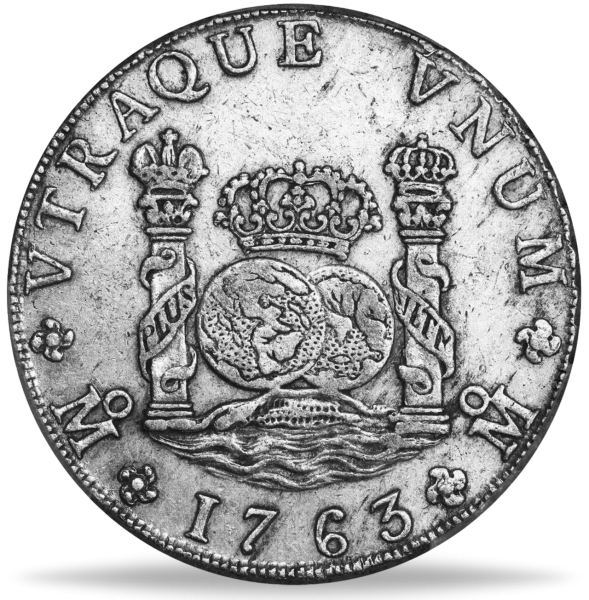 8 Reales Mexiko Weltkugel - Münze Vorderseite