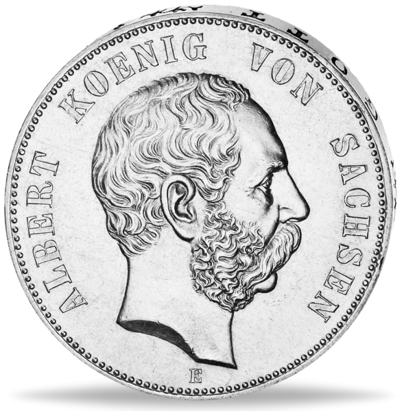 Sachsen 5 Mark „König Albert“ 1901 - Silber - Münze Vorderseite