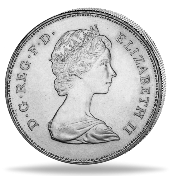 1 Crown 1981, Hochzeit Prinz Charles und Lady Diana - Silber - Münze Vorderseite