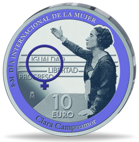 10 Euro Clara Campoamor Internationaler Frauentag - Vorderseite Münze