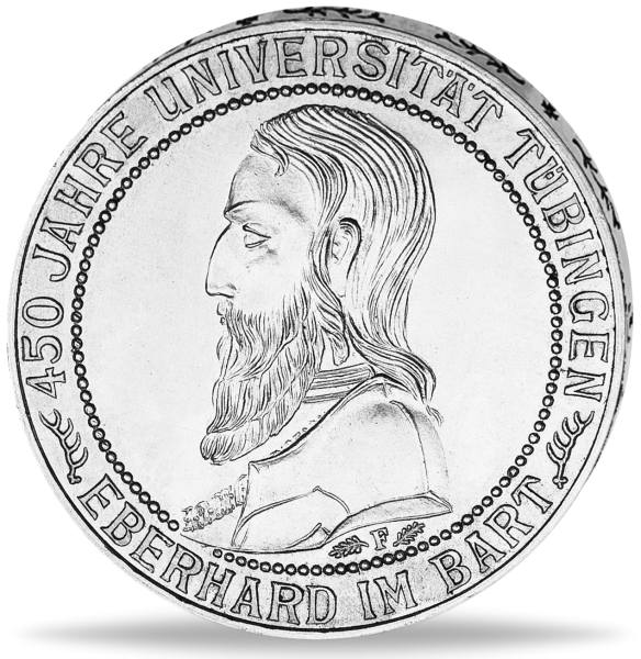 3 Reichsmark 450 Jahre Uni Tübingen - Vorderseite Münze