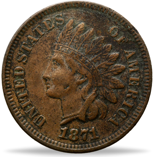 USA, Cent 1871, Indian Head Münze Vorderseite