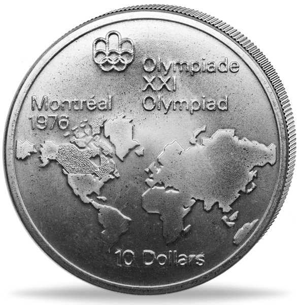 10 Dollar Olympische Weltkarte - Münze Vorderseite