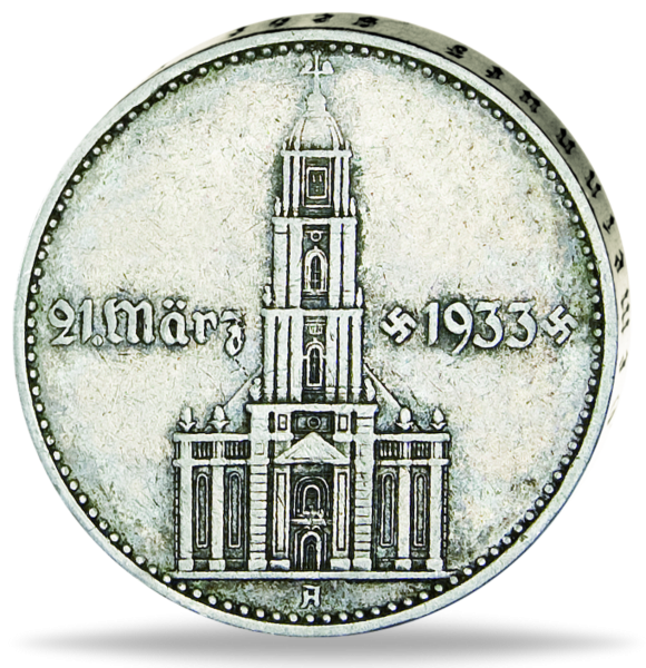 3. Reichs, 2 Reichsmark 1934 Garnisonkirche mit Datum J.355 - Münze Vorderseite