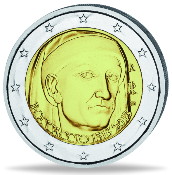 2 Euro „Giovanni Boccaccio“ - Münze Vorderseite