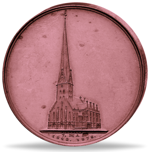 Freie und Hansestadt Hamburg, Gedenkprägung 1878, St. Petri-Kirche - Vorderseite