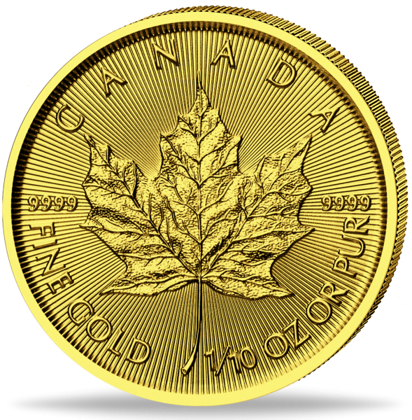 Kanada 5 $ Maple Leaf 1/10 Unze Gold 2025 - Münze Vorderseite