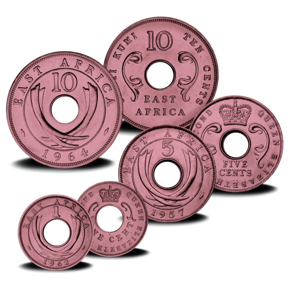 16 Cent-Kursmünzensatz Britisch-Ostafrika - Satzbild