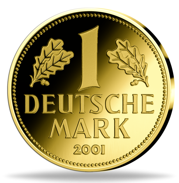 1 Deutsche Mark 2001 Gold - Nachprägung 2024 - Vorderseite