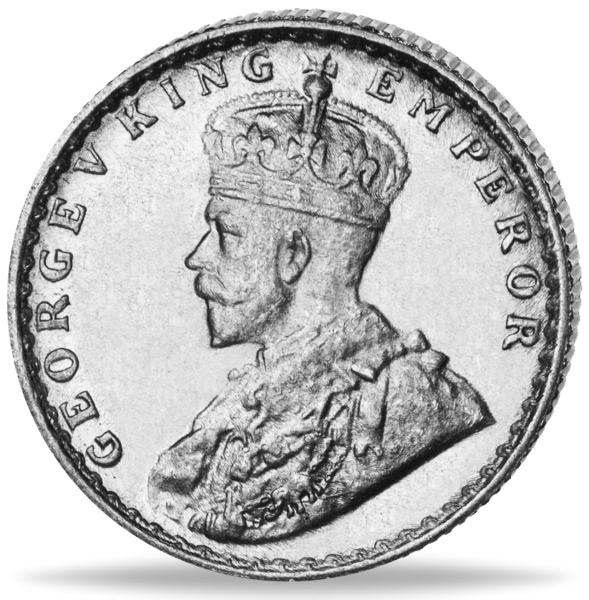 1 4 Rupie George V - Vorderseite Münze