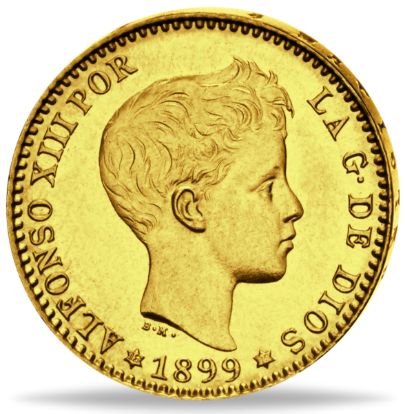 20 Pesetas Alfonso XIII - Vorderseite Münze