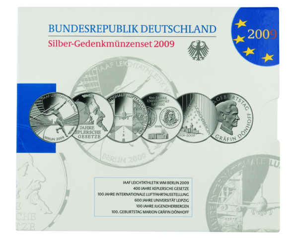 Bundesrepublik Deutschland Silber Gedenkmünzen-Set 2009 - Blister Vorderseite