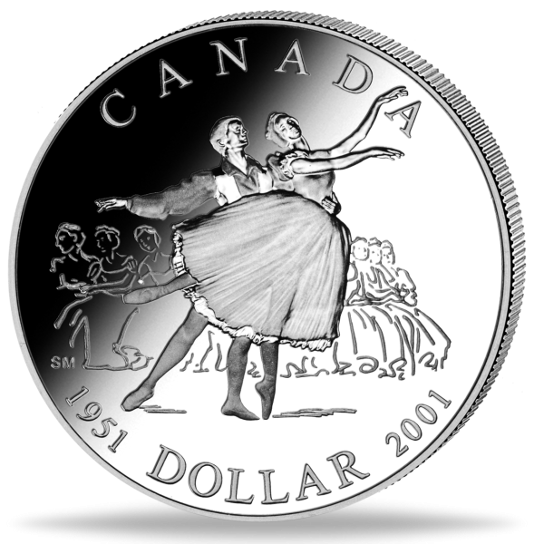 1 Canadischer Dollar - 50 Jahre Nationalballett - 2001 - Münze Vorderseite