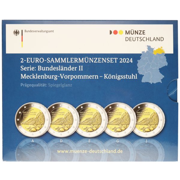 5x 2 Euro Königsstuhl, 2024 Blister