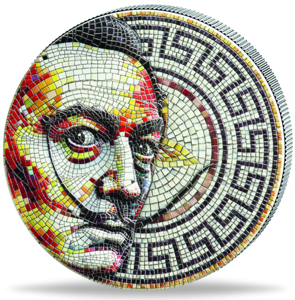 2 Dollar Dali Mosaik - Münze Vorderseite