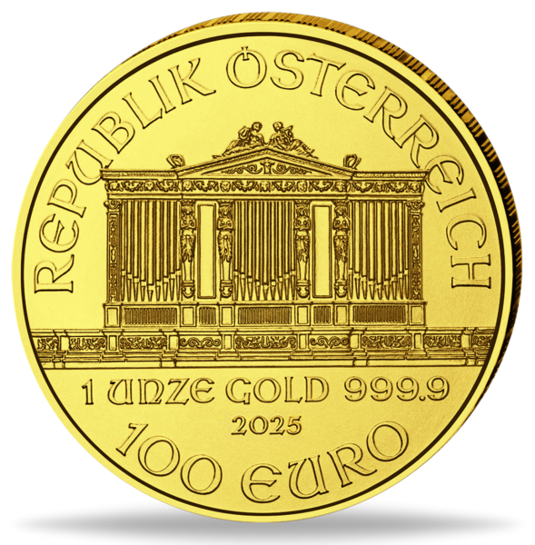 100 Euro Philharmoniker 1 oz Gold - Münze Vorderseite