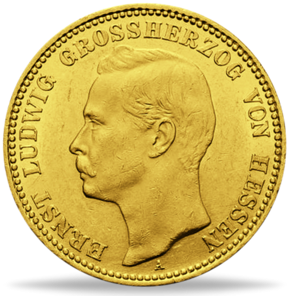 Hessen 20 Mark „Großherzog Ernst Ludwig“ 1911 - Gold - Münze Vorderseite