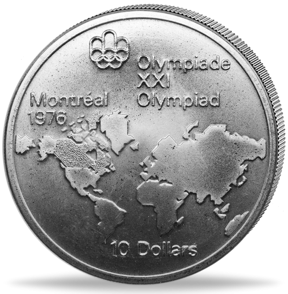 10 Dollar Olympische Weltkarte - Münze Vorderseite