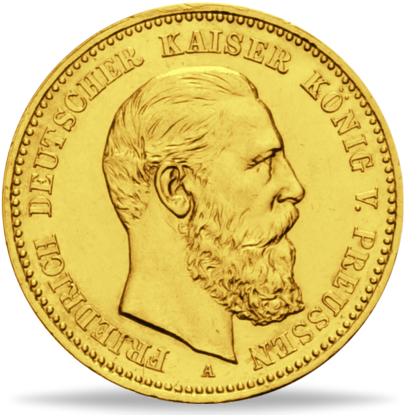 Deutschland 10 Mark „Kaiser Friedrich III.“ 1888 - Gold - Münze Vorderseite