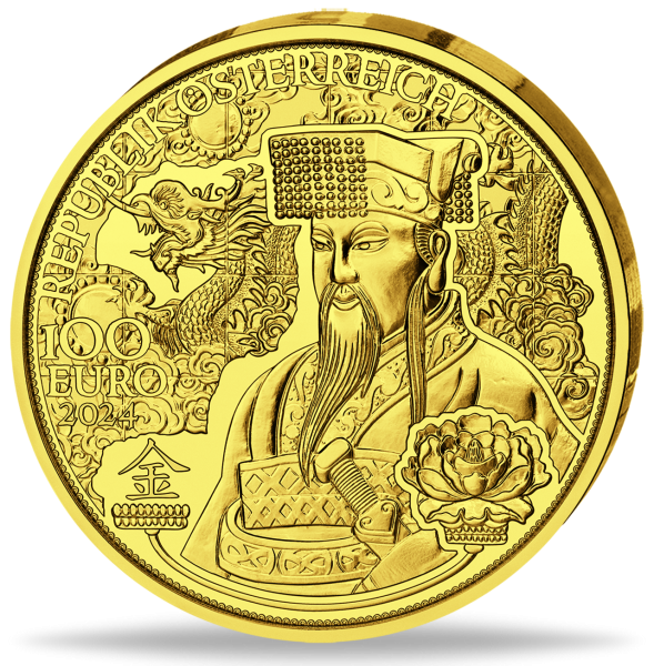 Österreich, 100 Euro, Das Gold Chinas, 2024, 1/2 oz Gold, PP - Münze Vorderseite