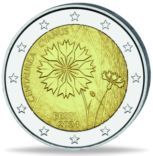 2 Euro Kornblume - Münze Vorderseite