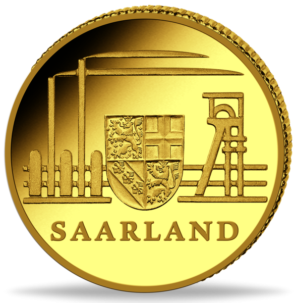 Saarland Zeche, Gold-Gedenkprägung, 2025, 0,5 g Gold, PP - Münze Vorderseite