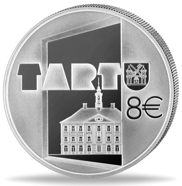 Estland, 8 Euro, Hansestadt Tartu, 2024, Silber PP - Münze Vorderseite