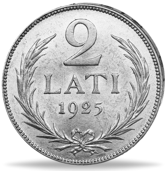 2 Lati Wappen Lettland 1925-26 - Münze Vorderseite