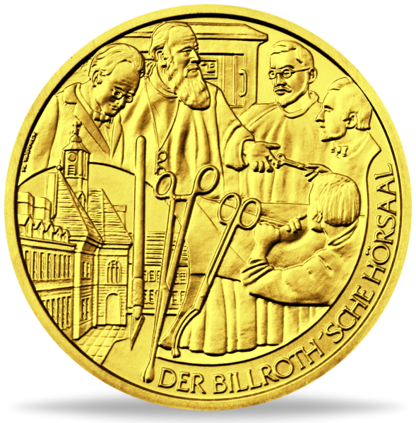 Österreich, 50 Euro Theodor Billrotz, 2009, Gold, PP - Münze Vorderseite