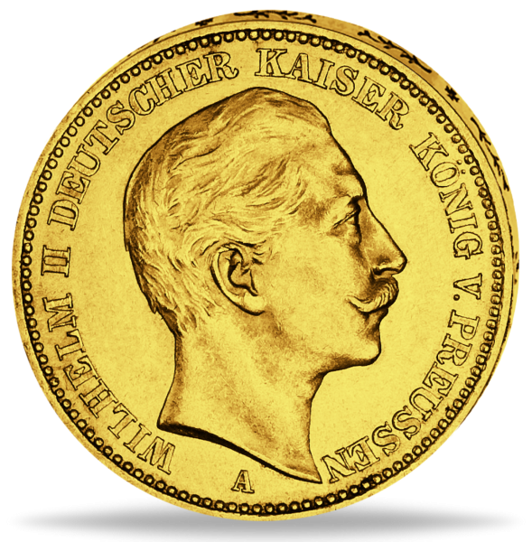 Preußen 10 Mark „Kaiser Wilhelm II.“ 1909 - Gold - Münze Vorderseite