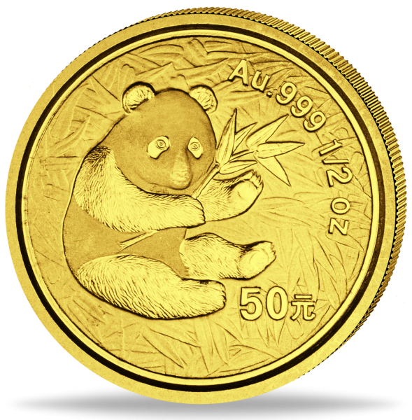 China 50 Yuan Panda 1/2 Unze Gold 2000 - Münze Vorderseite