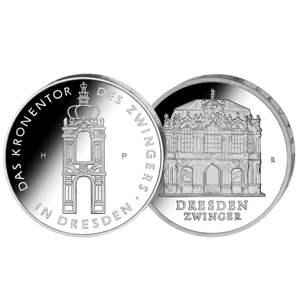 DDR, Satz Dresdner Zwinger (5 Mk 1985 + Silber-Gedenprägung 1967)  - Satzbild