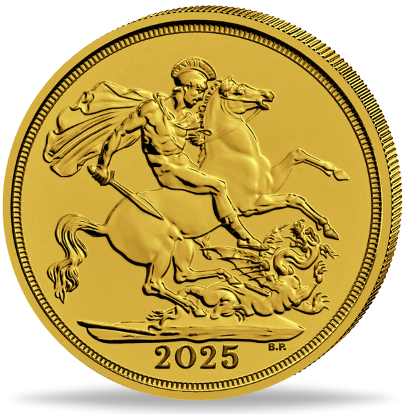 Großbritannien 1 Pfund Charles III. 2025 Gold - Münze Vorderseite