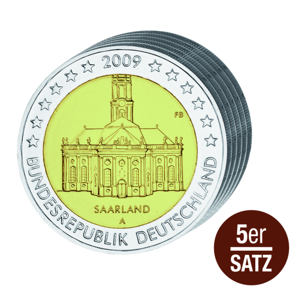 5x 2 Euro Ludwigskirche - Satz