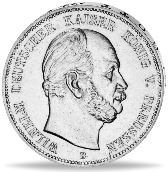 5 Mark Preußen Wilhelm I 1874-76 - Münze Vorderseite