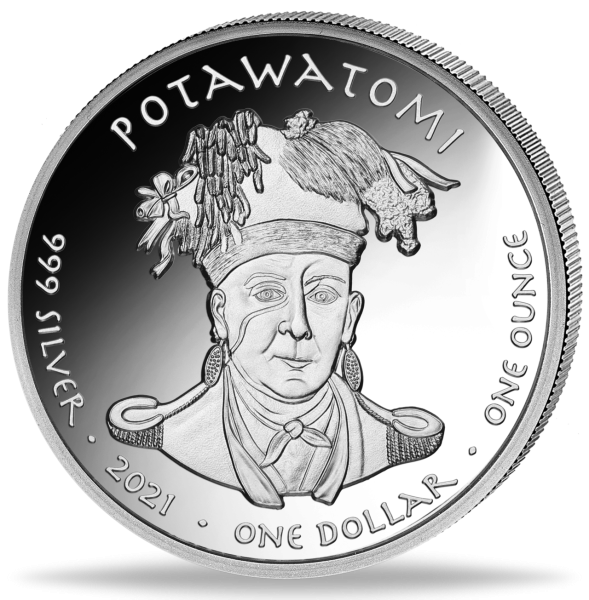 1 Dolar Potawatomi Wiscons - Münze Vorderseite